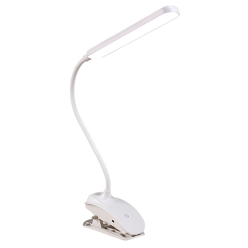 Lámpara led de clip de carga USB, protección ocular, pequeña lámpara de escritorio para estudiantes, lectura de escritorio, lámpara de clip de carga, lámpara de mesita de noche para dormitorio: changeable / Beige