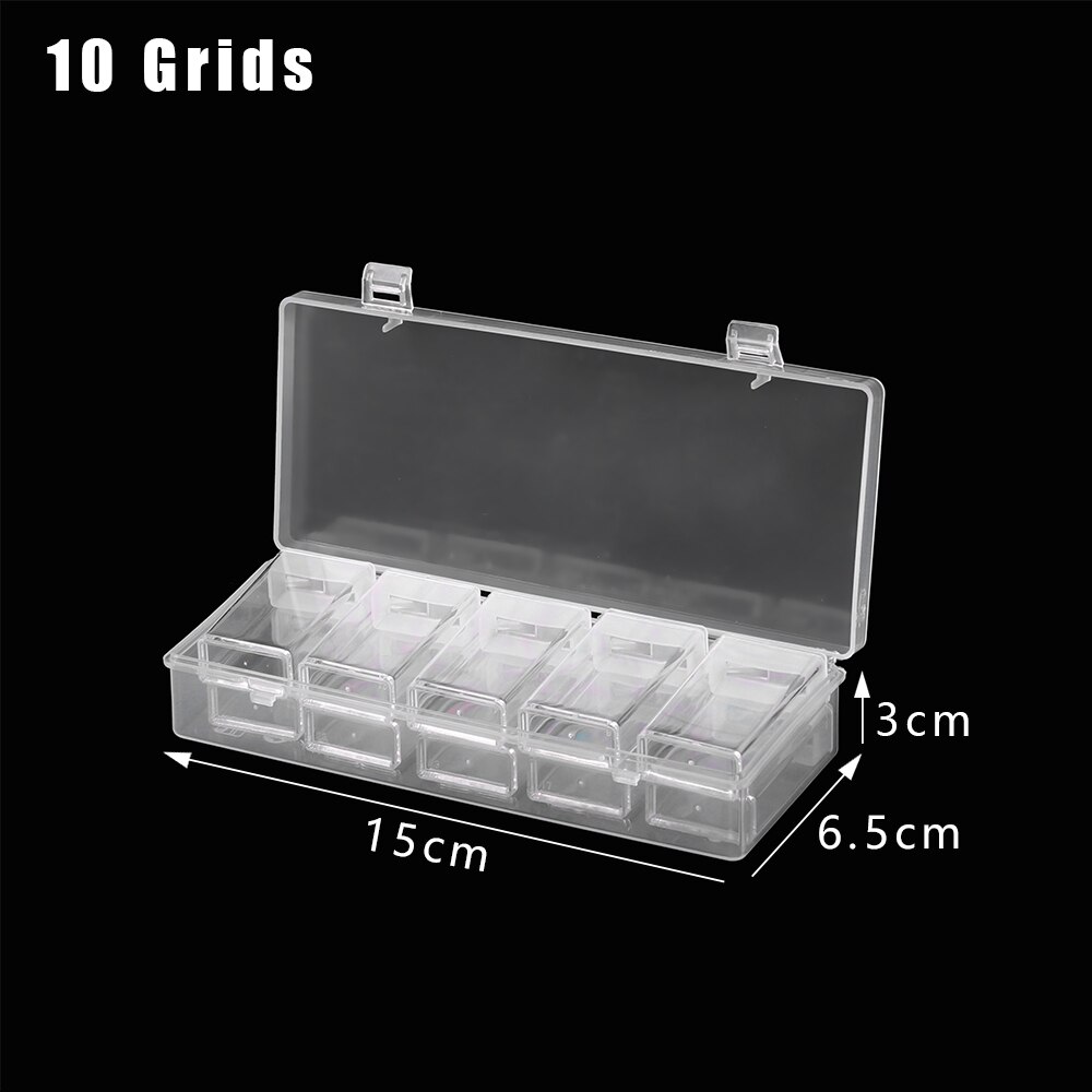 6-42 Grids Diamant Schilderen Strass Transparante Opbergdoos Met Deksel Multi Grids Sieraden Boor Collection Organisatie Case: B