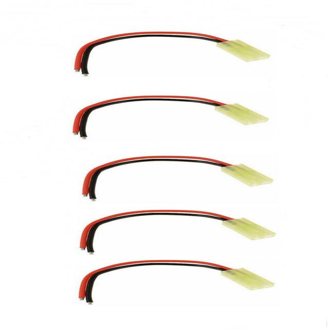 Tamiya-Mini-connecteur en queue de cochon mâle et femelle, adaptateur de prise, avec câble en Silicone étamé de 10cm, pour chargeur de batterie RC de voiture: 5 Pcs Female