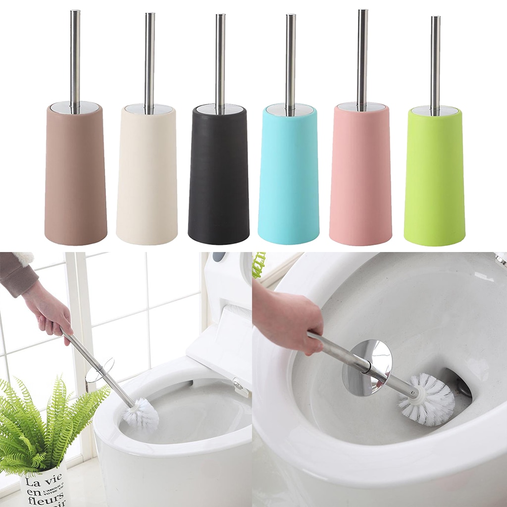 Toiletbørste langt håndtag badeværelsesskål skrub rengøringsbørste grøn