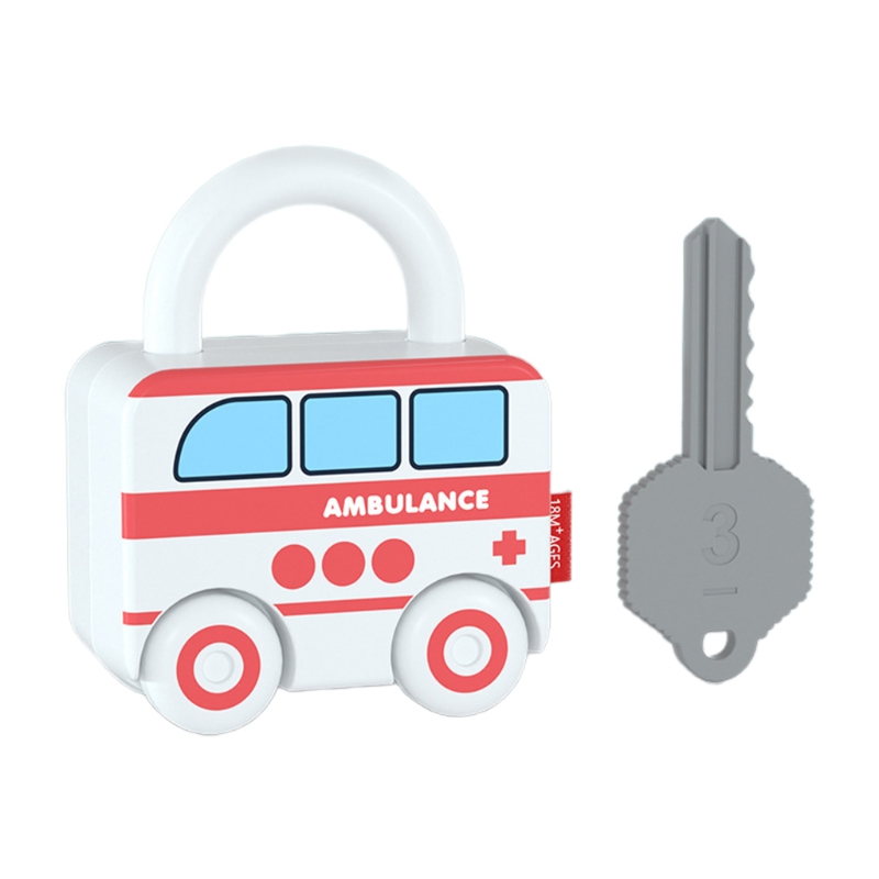 Juego de emparejamiento de candados de aprendizaje para niños, juego portátil Simple, juguetes interactivos para niños: ambulance