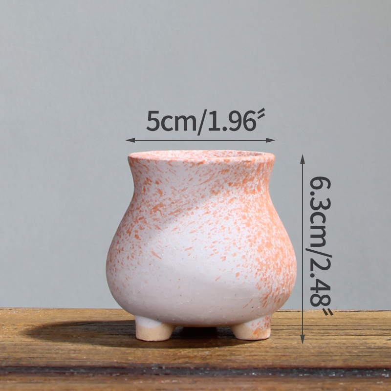 Petit pot de fleurs en céramique, joli pot de fleurs Simple et givré, ornement de bureau, pour le jardinage: 17