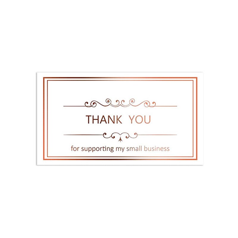 50pcs Gold Foil Thank You Cards Birthday Party Baby Shower Wedding Packing Decoration Cards Label Stickers: Card-B
