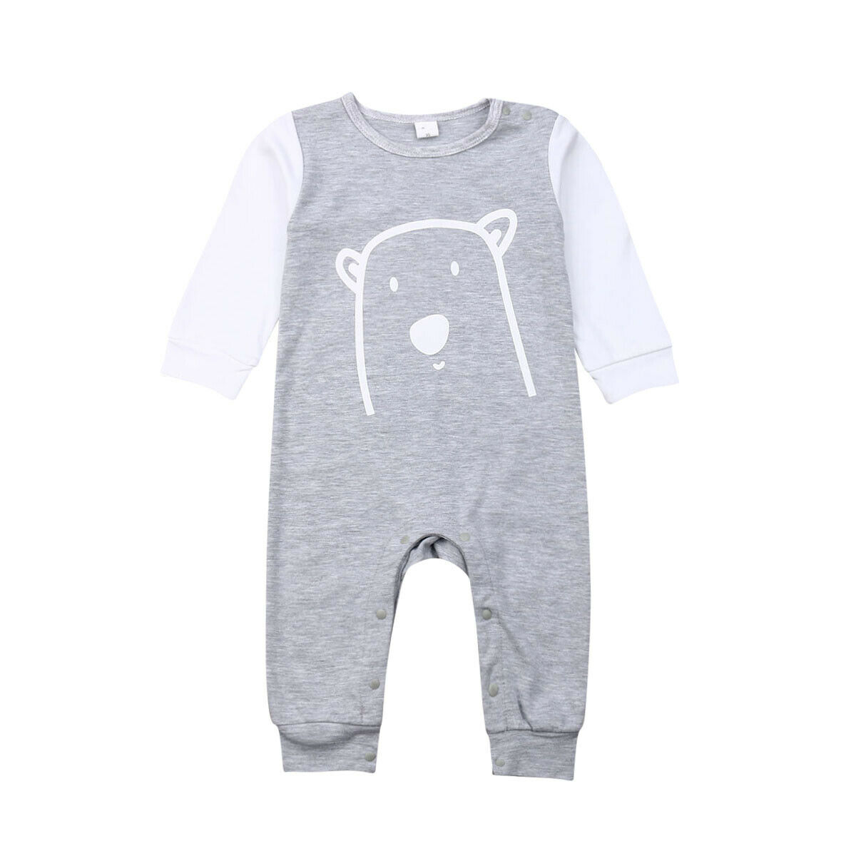 Baby Lente Herfst Kleding Schattige Baby Kid Jongen Meisje Baby Romper Lange Mouwen Cartoon Print Jumpsuit Casual Outfit Set 3-24 M: Grey / 9m