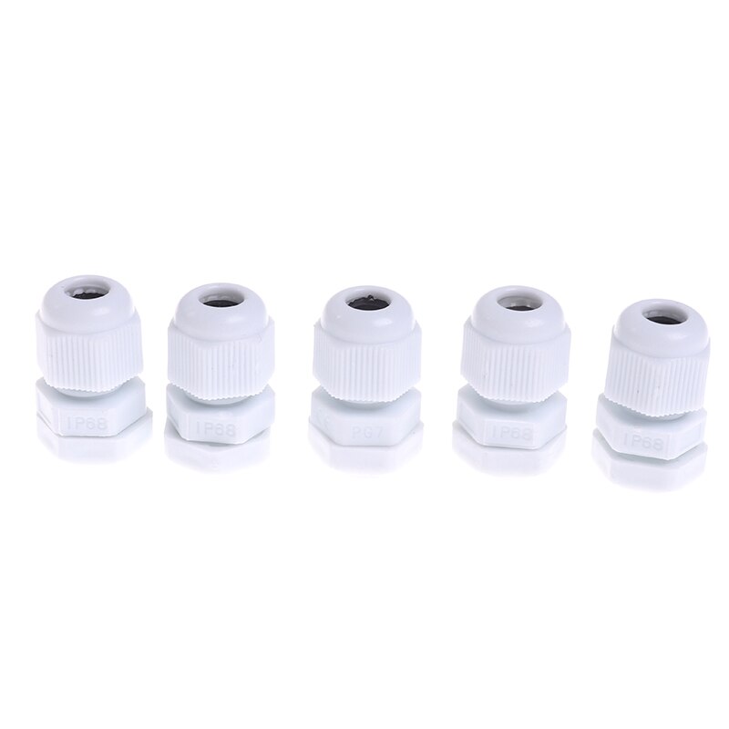 5 kpl vedenpitävä läpivientiholkki kaapelin läpivienti  ip68 pg7- pg16 nylon muoviliitin 3-6.5mm nailon muoviliitin: Valkoinen 1 kpl  pg7