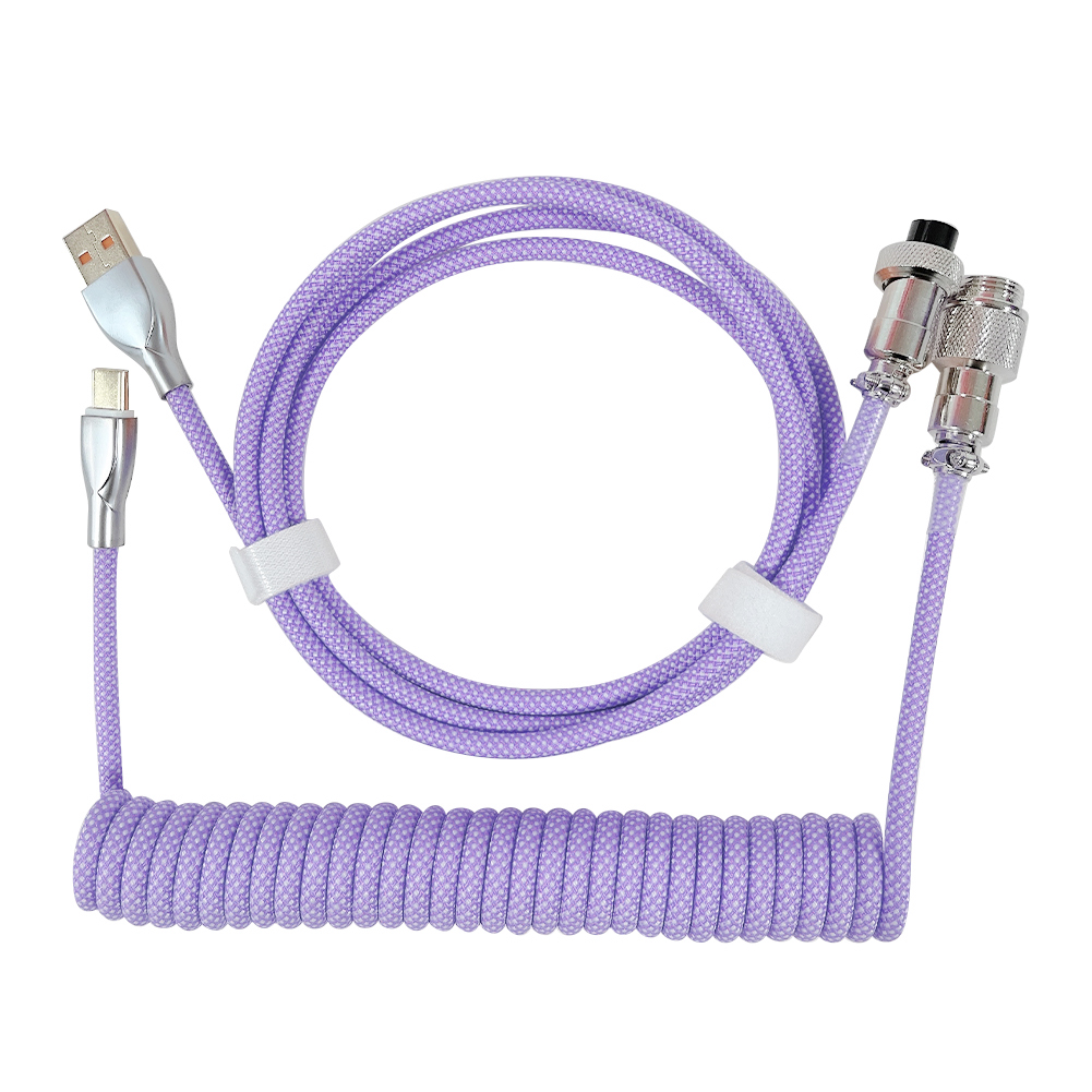 Klawiatura mechaniczna 3M dedykowany kabel Aviator type-c na USB złącze lotnicze przewód sprężynowy kabel danych do ładowania zestaw akcesoriów: Macaron Purple