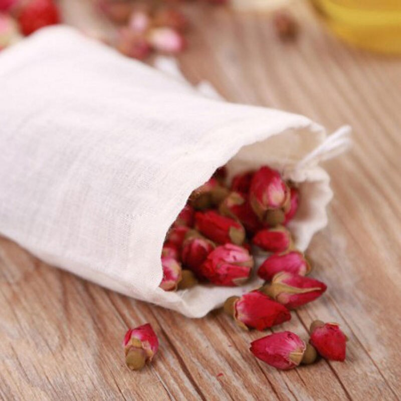 50 sztuk/partia bawełna sznurek sitko saszetka na herbatę przyprawa żywności oddzielne woreczki filtracyjne robić picia akcesoria robić herbaty 13*16cm