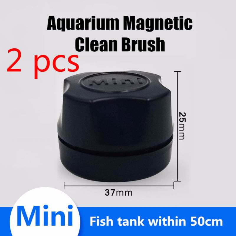 Mini Aquarium Fish Tank Magnetic Clean Floating Glass Brush Algae Scraper Curve Glass Cleaner Window Magnet Cleaning Tool: 2 black