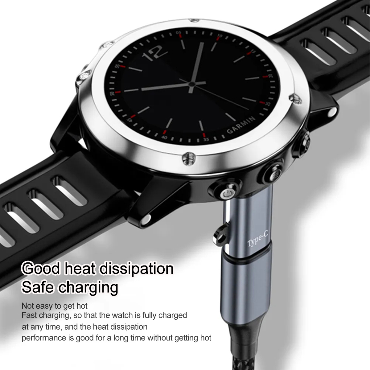 2In1 Type C/Micro Dock Horloge Oplader Adapter voor Garmin Fenix 5 5S 5X6 7 8 Vivoactive 4 3 2 Oplaadconverter voor Garmin Marq2