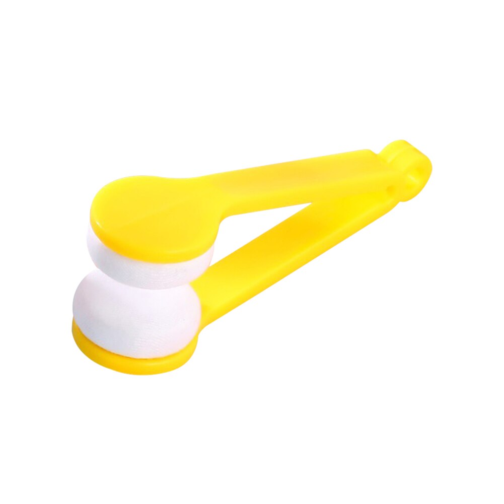 Mini Eye Glasses Lens Cleaning Brush Portable Soft Microfiber Spectacles Sunglasses Cleaner Wipe: Yellow