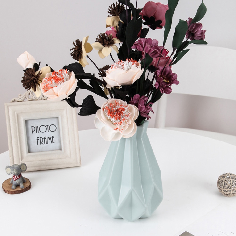 Kunststoff Vase zerschmettern-nachweisen Blumentopf Vase Moderne Studie Flur Hochzeit Dekor Blumentopf Einfache Einzigartige Vase für dekorieren