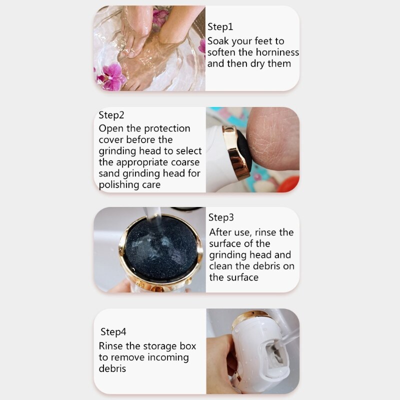 Electric Feet Callus Removers Foot Care Sharpener Grinding File Powerful Vacuum Cleaning Portable Equipment Personal Home