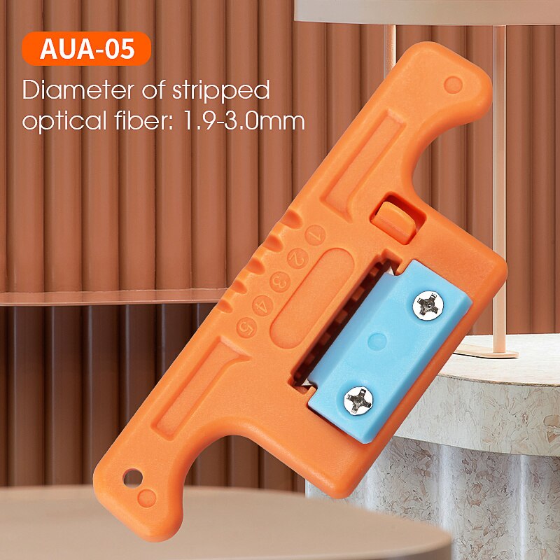 5pcs HMSAT-5 Fiber Cable Ribbon Stripper FTTH Fiber Optic Stripping 1.9~3mm Access Tool Kit Loose Buffer Tube Stripper AUA-05: Orange