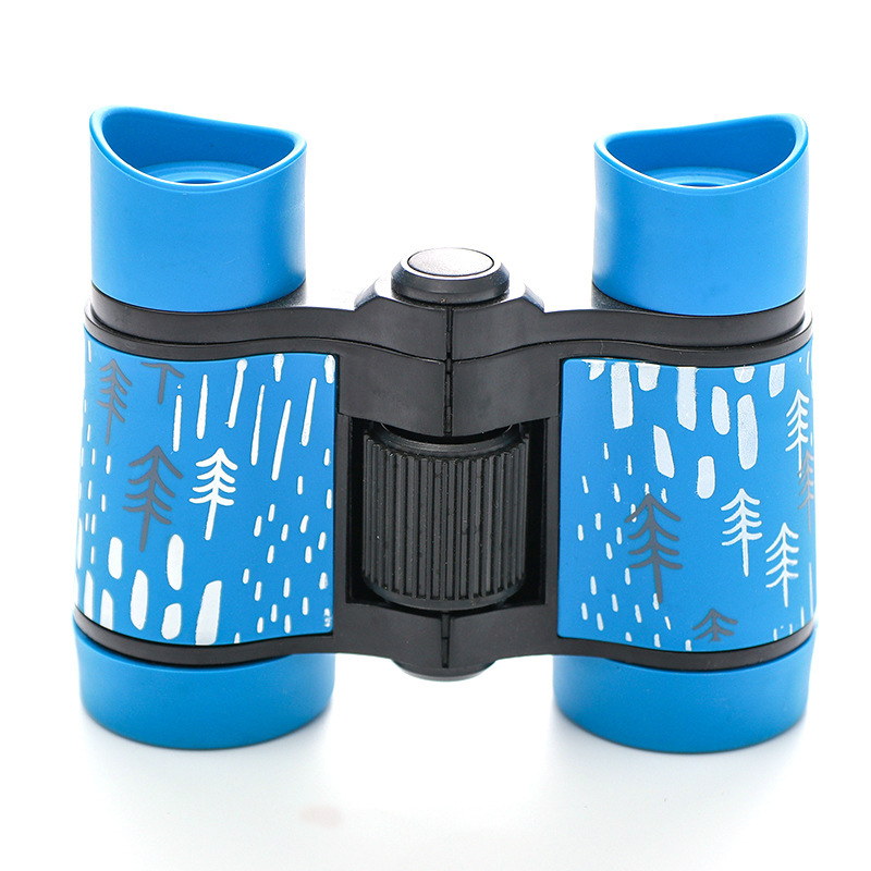 Telescopio Binocular para niños de 4x30mm, telescopio de aprendizaje educativo para niños, telescopio óptico plegable para observación de aves: Azul
