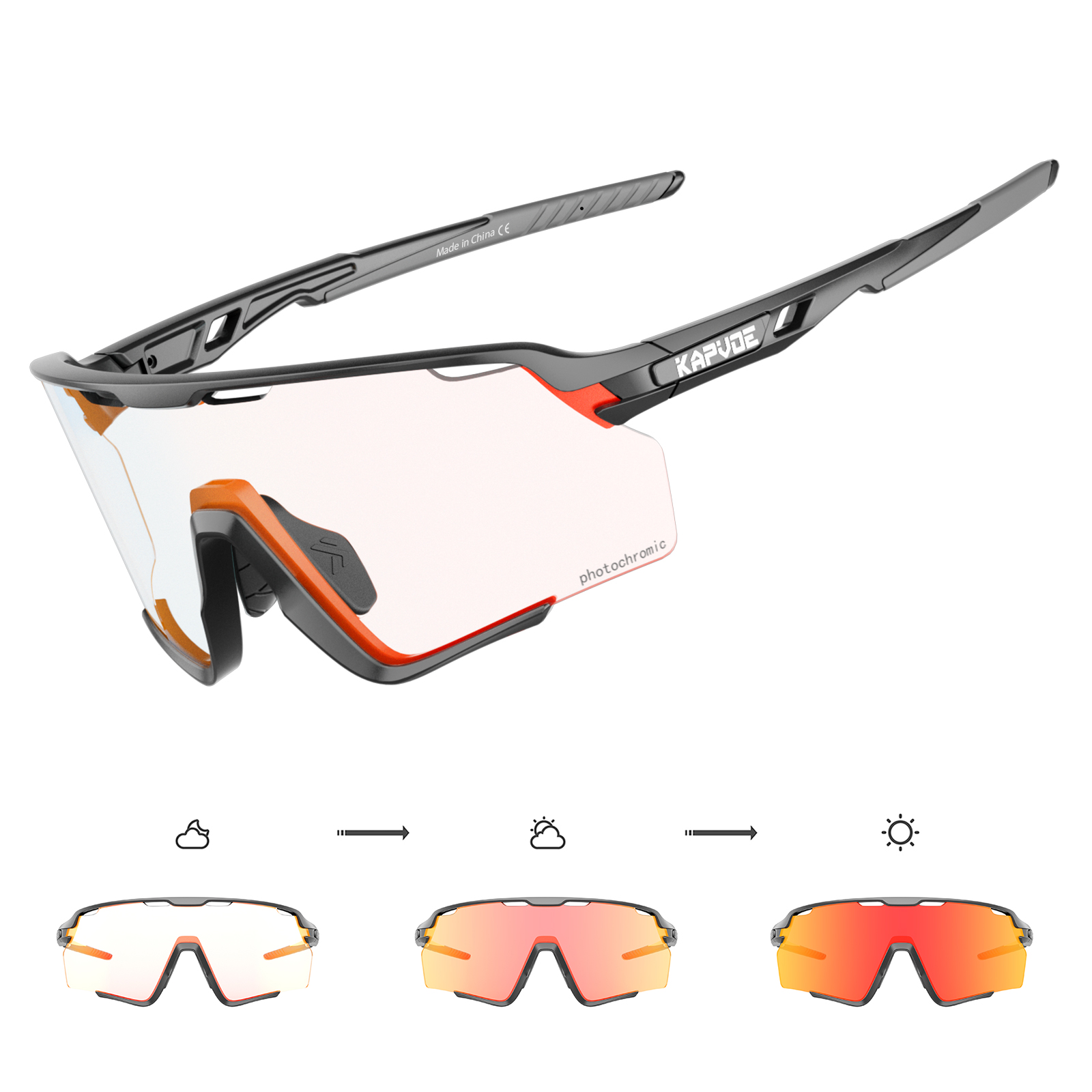 Kapvoe Meekleurende Fietsbril Sport Heren Zonnebril Voor Mannen Fiets Vrouw Outdoor UV400 Fietsbril Baseball