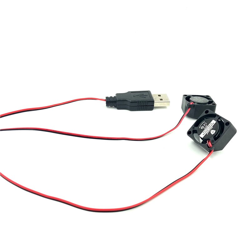 20mm mini fan laptop cooler 12V 5V High speed 19214RPM Silent 2cm micro DC brushless fan Oil Bearing 20x20x10MM: 2pcs 5Vfans with USB
