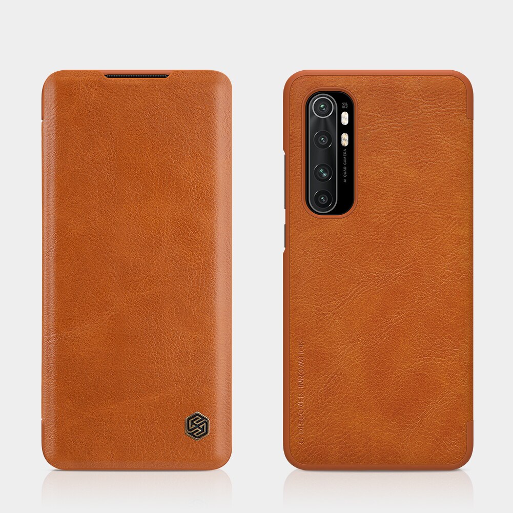 Nillkin hoesje voor xiaomi mi note 10 lite qin-serie pu-leren flipcover voor xiaomi mi note 10 lite hoesje