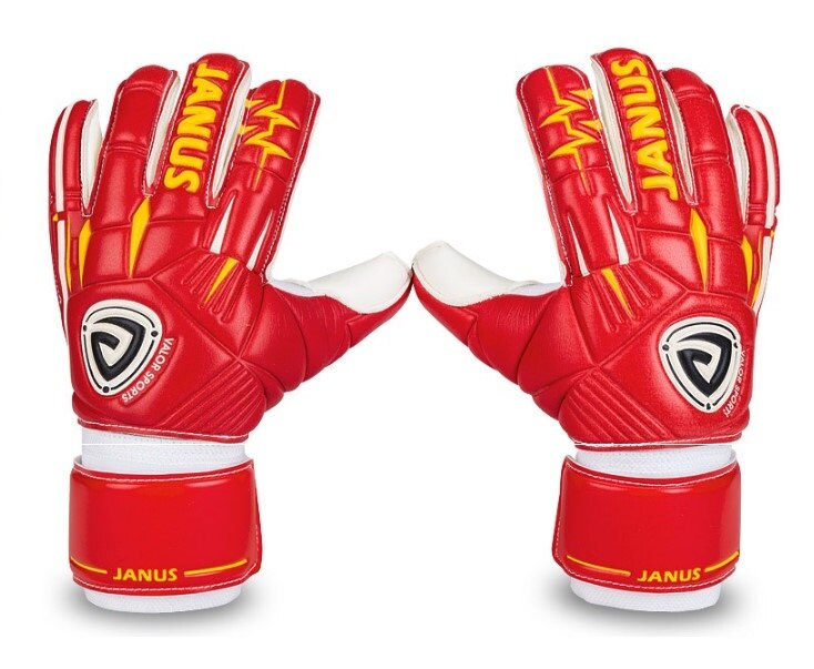 Janus Roll Finger Goalkeeper Gloves Goalie Keeper GK Gloves with Removable Finger Save Protection Size 7 8 9 10 Yellow Red