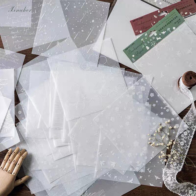 Blanco liso serie ácido sulfúrico Material de fondo de papel de diario planificador Scrapbooking decorativo Vintage papel para manualidades DIY