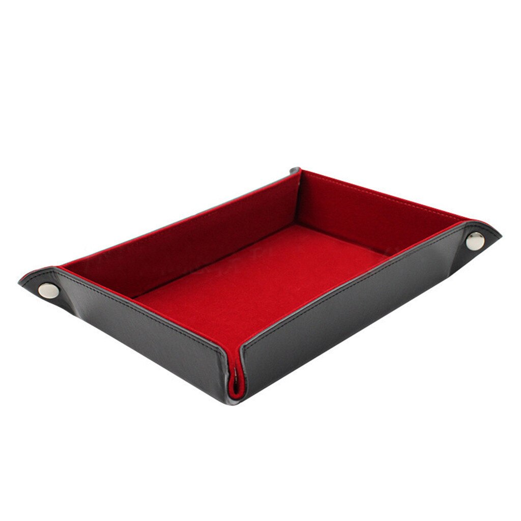 PU Leder Würfeln Fach Faltbare Schreibtisch Platz Würfel Tablett Lagerung Kasten Für Tisch Spiele # p9