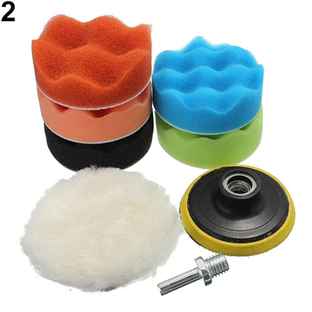 7 Pcs 3/5/6/7 Inch Polishing Waxing Buffing Pad Sponge Pad Hand Tool Kit Set for Car Compound Polishing Thread Abrasive Tools
