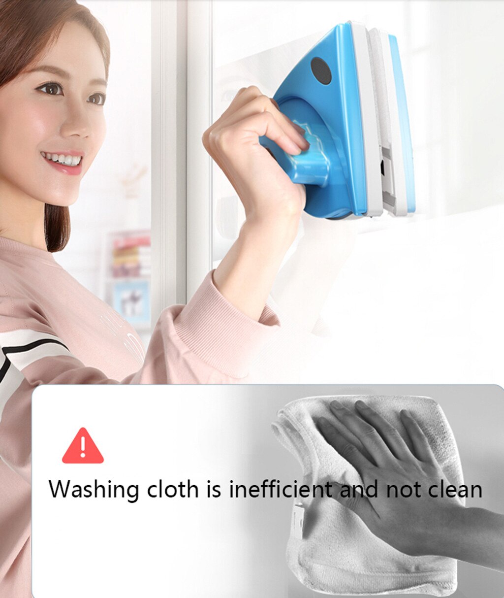 Magnetyczna dwustronna myjka robić szyb okiennych, urządzenie robić mycia okien na magnes, narzędzie robić czyszczenia szkła, szczotka, czyste szyby, robić prac domowych