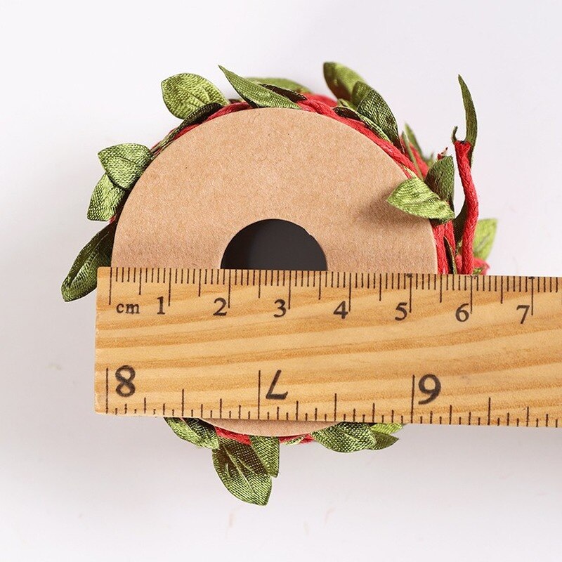 5 meter naturligt jutegarn säckvävsband med konstgjorda vinblad för bröllop, hem och trädgård