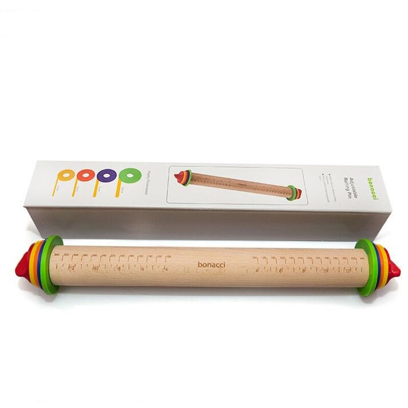 16%,Wooden Baking Stick Rolling Pin Fondant Adjustable Rolling Pins MultifunctionThickness Embossing Patterned Cake Tools