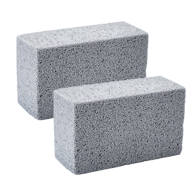 BBQ Grill Cleaning Brick Block Barbecue Cleaning Stone BBQ Racks Stains Grease Cleaner BBQ Tools Kitchen Decorates Gadgets 2pcs: gray 2pcs