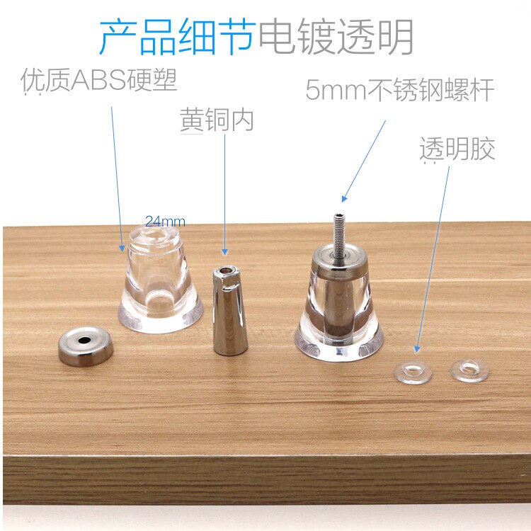 Shower room handle toilet push pull glass door handle push door handle plastic transparent glass single hole handle