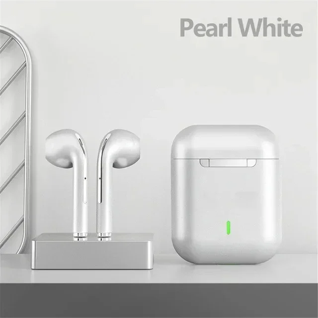 Original J18 TWS Bluetooth Headphones Stereo True Wireless Headset Earbuds In Ear Handsfree Earphones Buds For Mobile Phone: WHITE