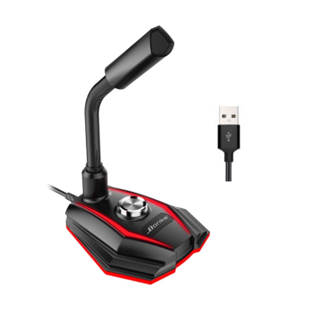 Desktop Microphone 3.5mm/USB/RGB/EQ Studio Vocal Record 360 Omnidirectional Microphone for Gaming Business Conference: USB 