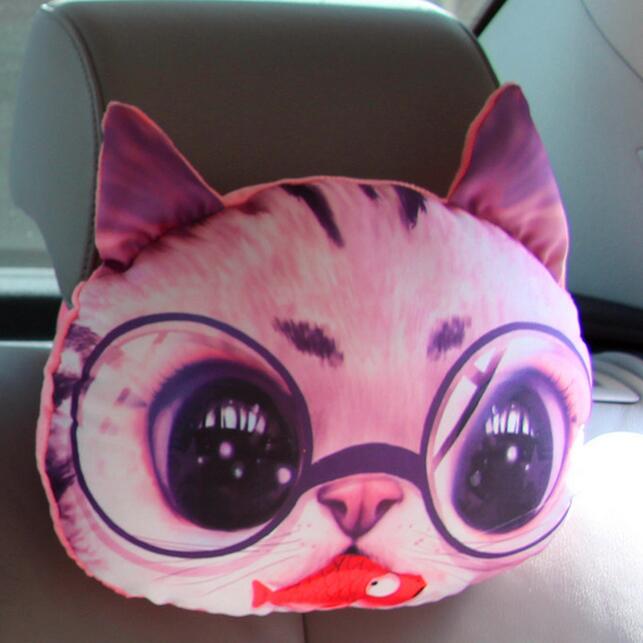 Cojines para reposacabezas de coche 3D, cojín cómodo para perros y gatos, almohada para la cabeza con carbón activado: Oro