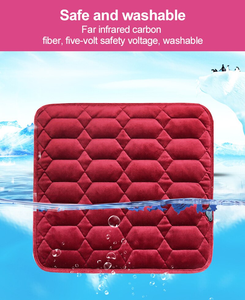5V USB Heated Car Seat Cushion Cover Seat Heater Warmer Car Styling Winter Household Cushion Cardriver Heated Seat Cushion