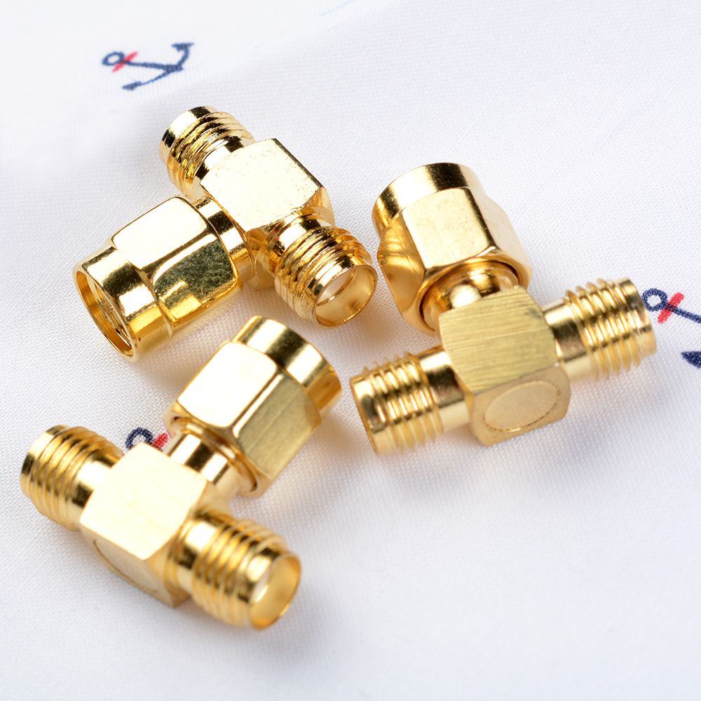 SMA Male to Two SMA Female Triple T RF Adapter Connector 3 Way Splitter