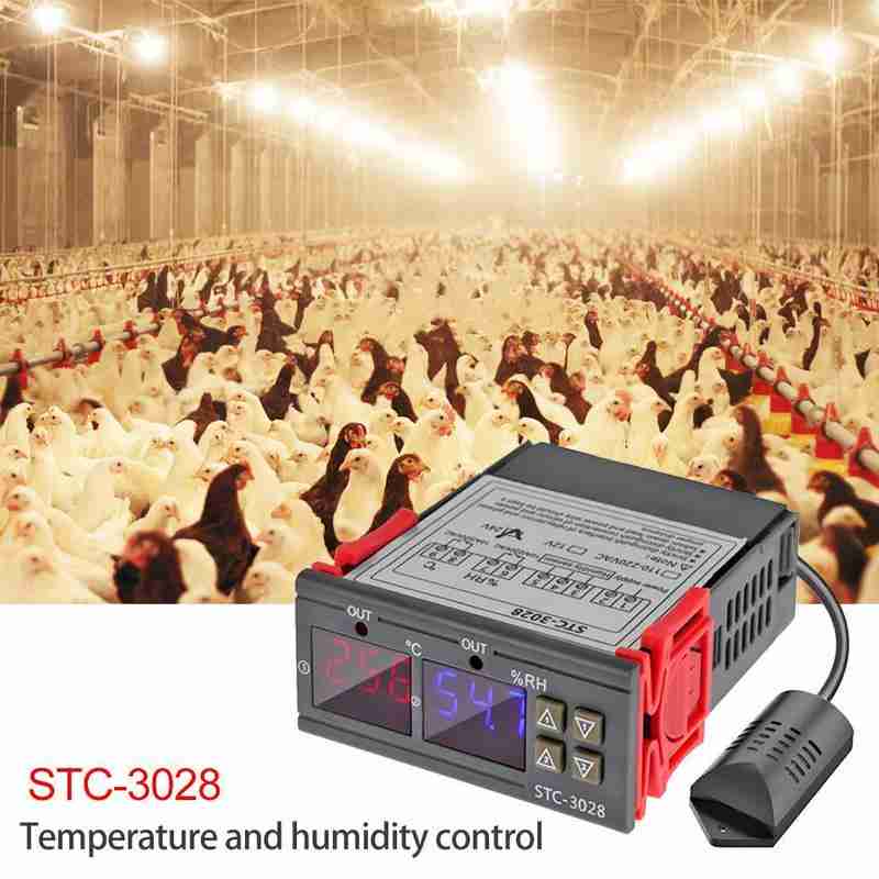 STC-3028 Digital Temperature Humidity Controller Home Fridge Thermostat Humidistat Thermometer Hygrometer Control Switch
