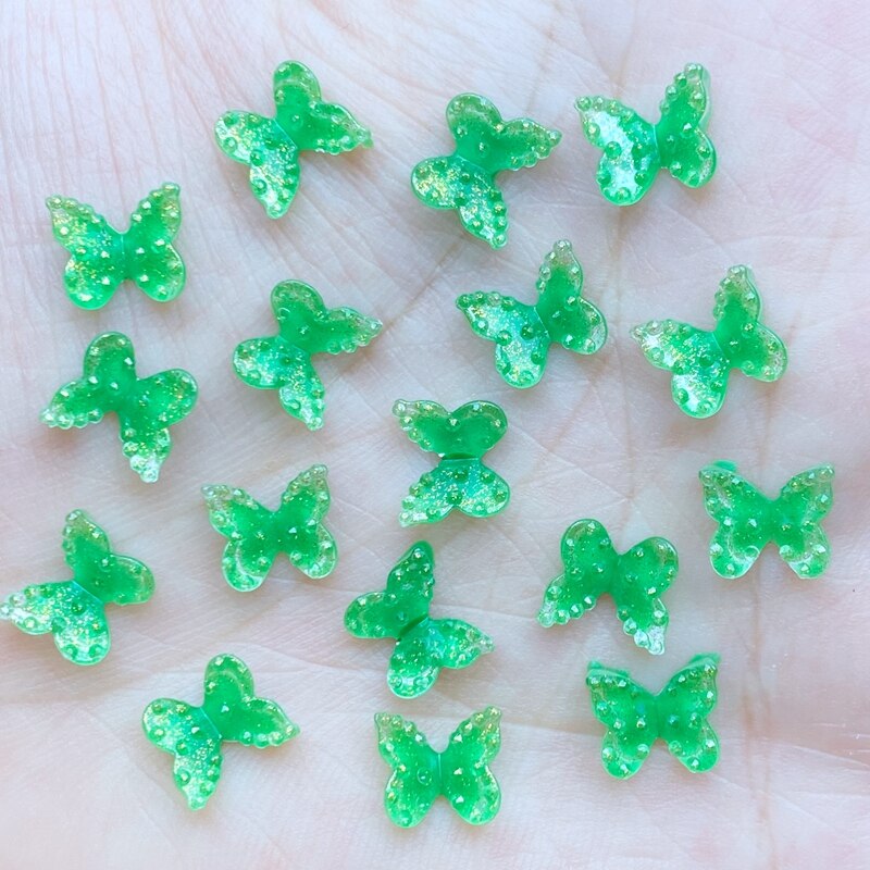 60Pcs Cute Mixed Mini 3D Butterfly Flat Back Resin Cabochons Scrapbooking DIY Jewelry Craft Decoration Accessorie K34: H