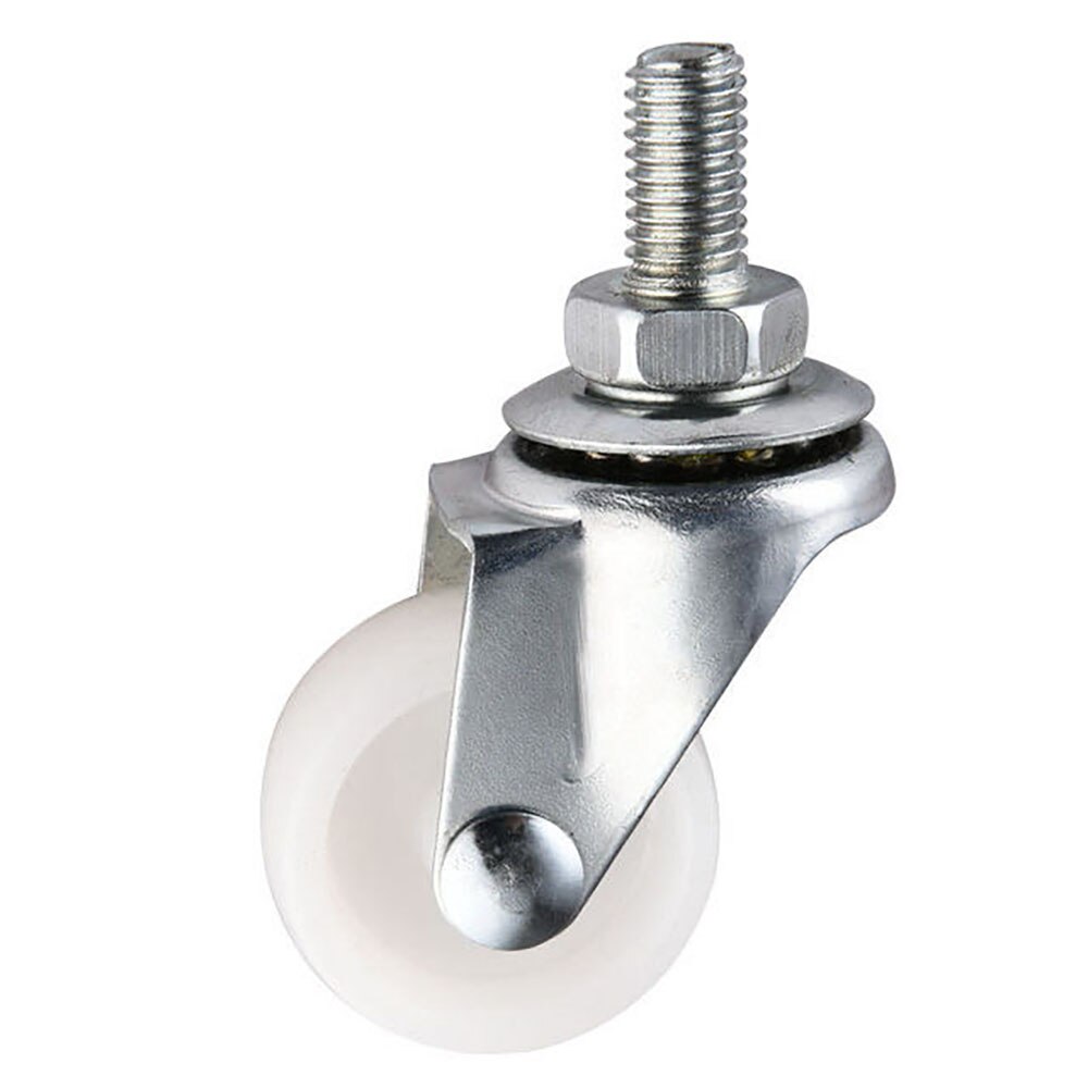 4 stücke Swivel Rollen 1 Zoll PP Nylon M8 x 15mm Schraube Gewinde Caster Räder Weiß