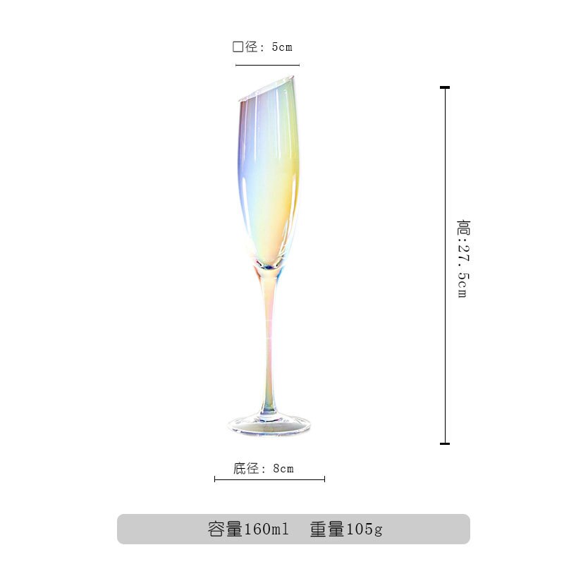 Copa de vino tinto de cristal de colores, copa de champán creativa de Burdeos, copa de vino de Color de pie alto: J