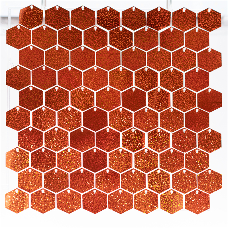 12PCS Hexagon Glitter Sequins Party Backdrop Shimmer Wall Panels Wedding Birthday Christmas Event Decorations Reusable Wall