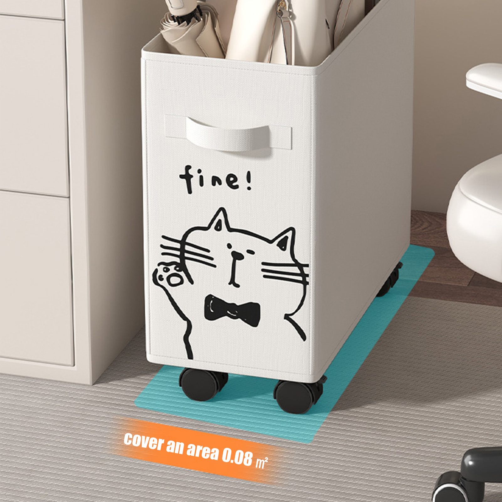 Mir à linge pliant de grande capacité avec rouleau, boîte de rangement pour vêtements, équipement de fitness, collation, jouet, boîte d'évaluation de bureau, 40cm