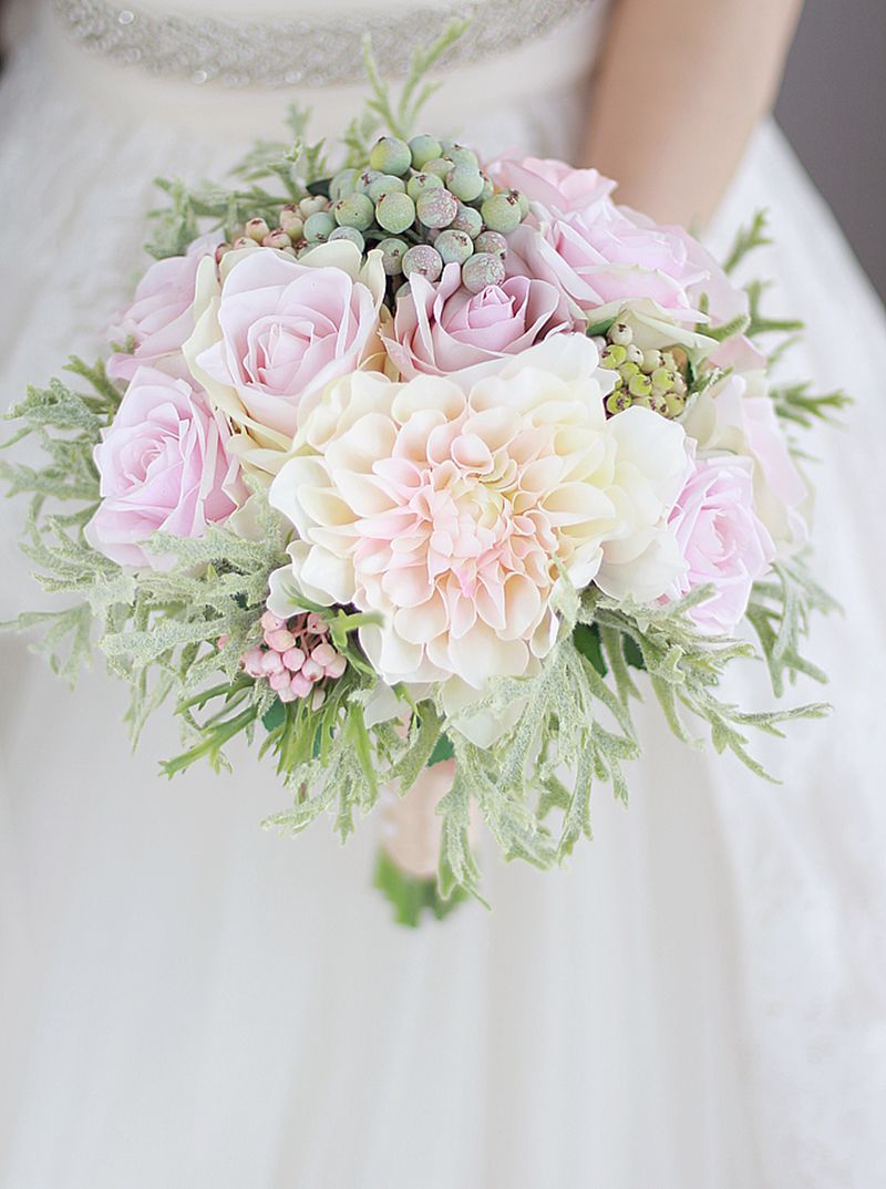 Pink Rose Wedding Flowers Bridal Bouquets Artificial Wedding Bouquet Bridesmaid flower Bridegroom Corsage De Mariage Rose