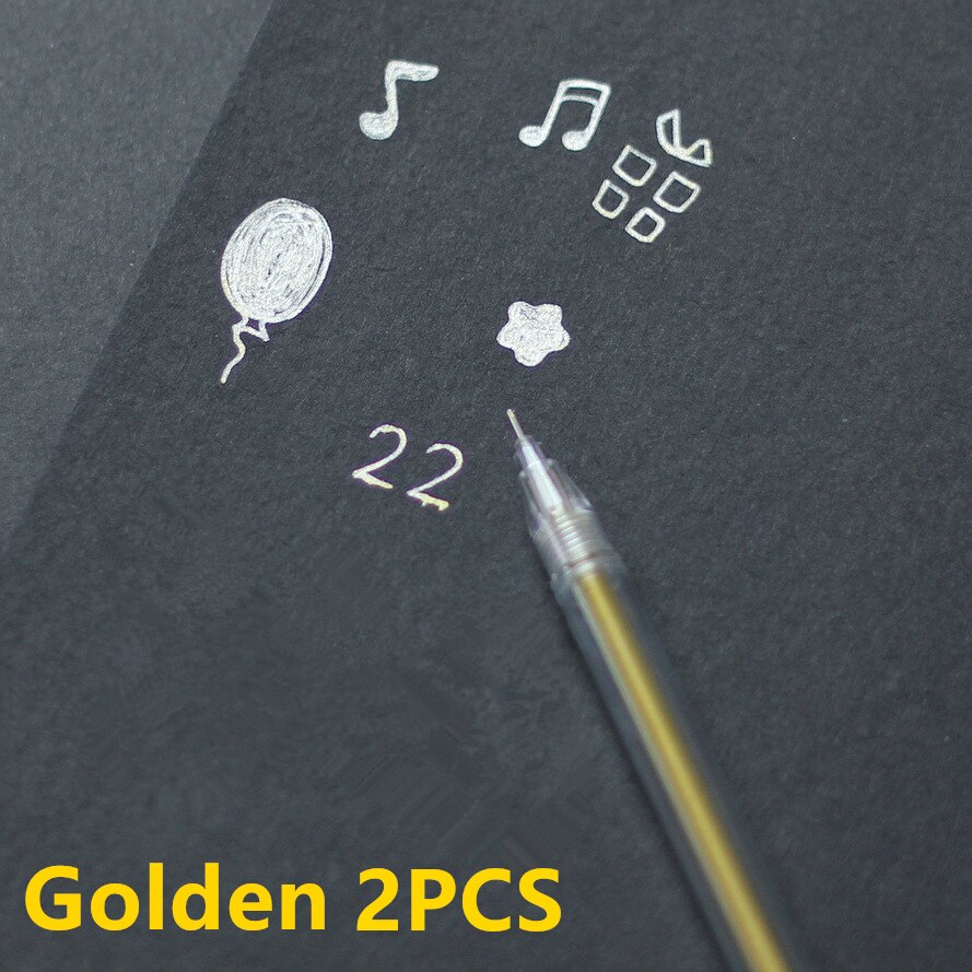 Zakreślacz szkolny studenci Mildliner zakreślacze markery pędzelki pastelowe markery akwarela fluorescencyjny długopis rysunek: Golden 2PCS