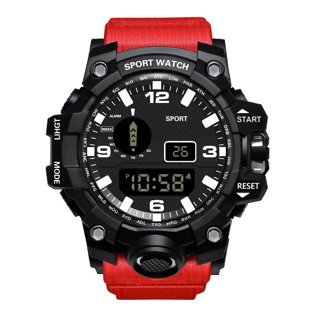 Outdoor Digitale Led Waterdichte Polshorloge Sport Digitale Horloge Luxe Mannen Analoge Elektronische Horloge Montre Numérique