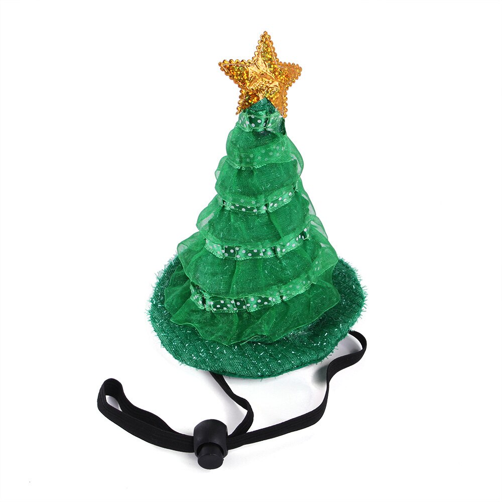 Pet Cat Costume Christmas Hat Bib Suit Cat Costume Dress Up Cute Cat Clothes Christmas Tree Hat Ornaments Pet Supplies