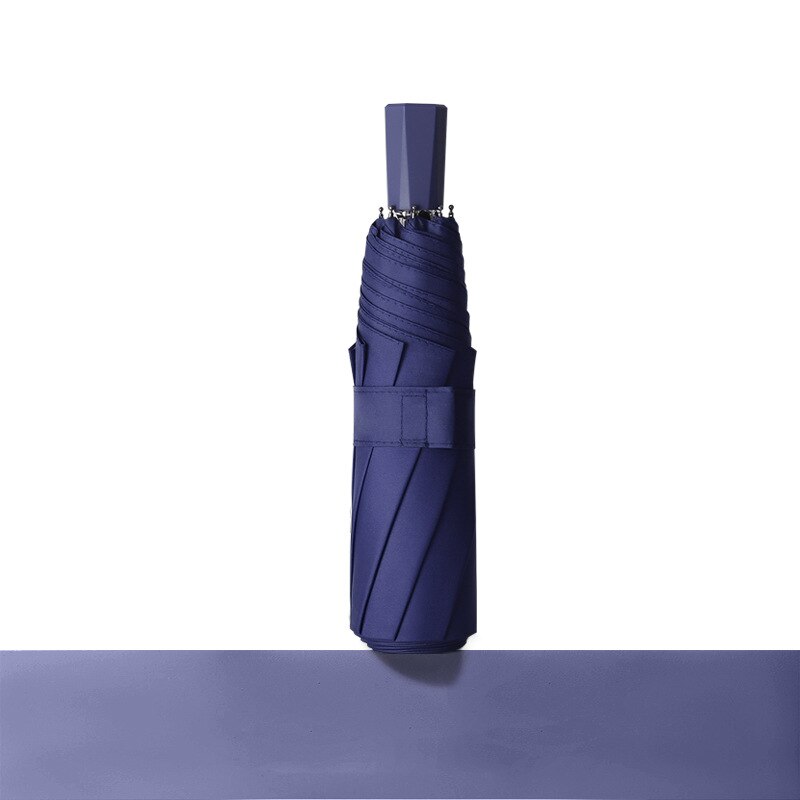 Paraguas de lluvia portátil para hombre y mujer, sombrilla de Anti UV, a prueba de viento, plegable, 8 varillas: Umbrella Navy 2
