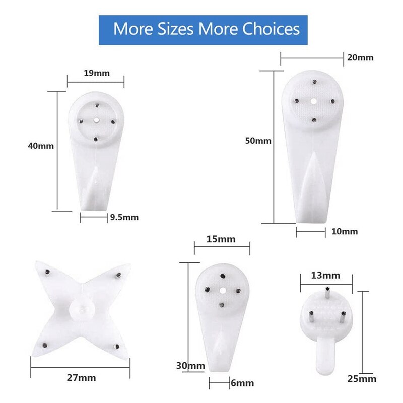 40Pcs Invisible Nail Screws Wall Hooks Picture Hangers Traceless Photo Hook Multi Function Picture Painting Frame Hanger