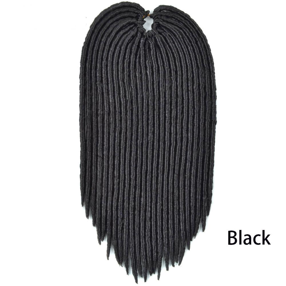 Faux Locks Crochet Braids Hair Synthetic Hair Extensions Braiding Hair Crochet Braids Hair Mixed Color High Temperature Fiber: #1B / 1Pack