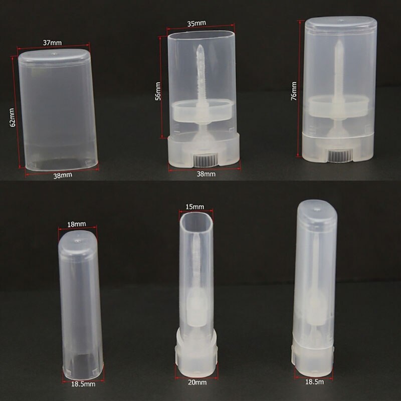 50 Clear/Wit Lege Ovale Platte Buizen Deodorant Lippenbalsem Containers 15G: Clear