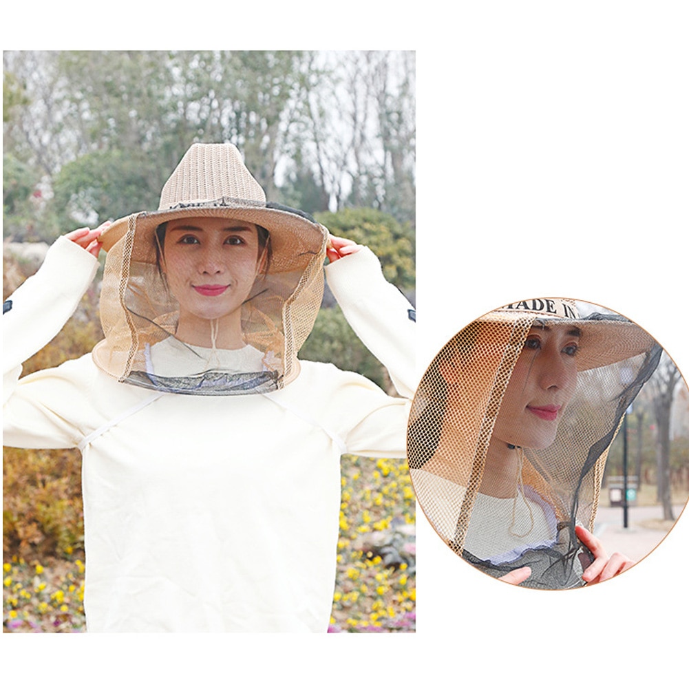 Di spessore Traspirante anti-Ape Cappello puntura di Protezione Della Maglia Del Cappello Del Tessuto scimmia Reti Cattura Cappelli anti-morso di zanzara Locusta cap Strumento di Apicoltura